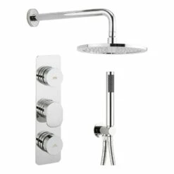 Crosswater Dial Pier Concealed Valve 2 Control With Fixed Shower Head And Designer Handset