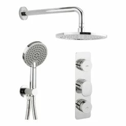 Crosswater Dial Pier Concealed Valve 2 Control With Fixed Shower Head And Ethos Handset