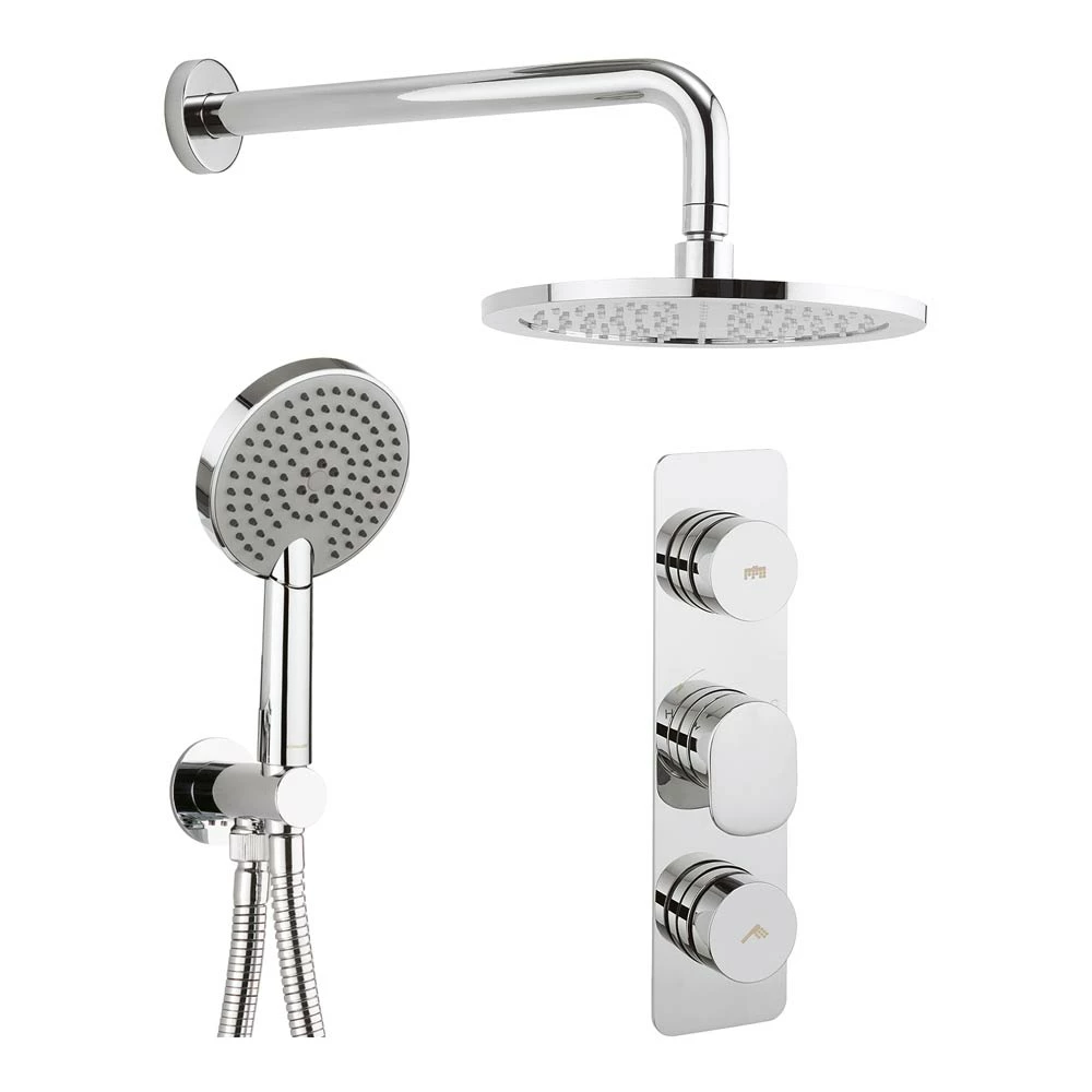 Crosswater Dial Pier Concealed Valve 2 Control With Fixed Shower Head And Ethos Handset 3 Crosswater Dial Pier Concealed Valve 2 Control With Fixed Shower Head And Ethos Handset