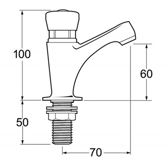 Deva Self Closing Basin Tap (Single) 4 Deva Self Closing Basin Tap (Single) - Image 2