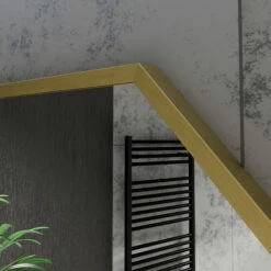 Origins Living Docklands Octagon Mirror 600 X 600mm - Brushed Brass -TAP WAREHOUSE Shop docklands octagon mirror brushed brass close up