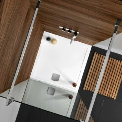 Drench 25mm Wafer Thin Luxury Stone Square Shower Tray - 800 X 800mm 8 Drench 25mm Wafer Thin Luxury Stone Square Shower Tray - 800 X 800mm -TAP WAREHOUSE Shop drench 25 thin stone square shower tray lifestyle 2