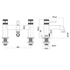 Core Bath Shower Mixer Tap - Brushed Brass -TAP WAREHOUSE Shop drench core deck mounted bath and shower mixer tech