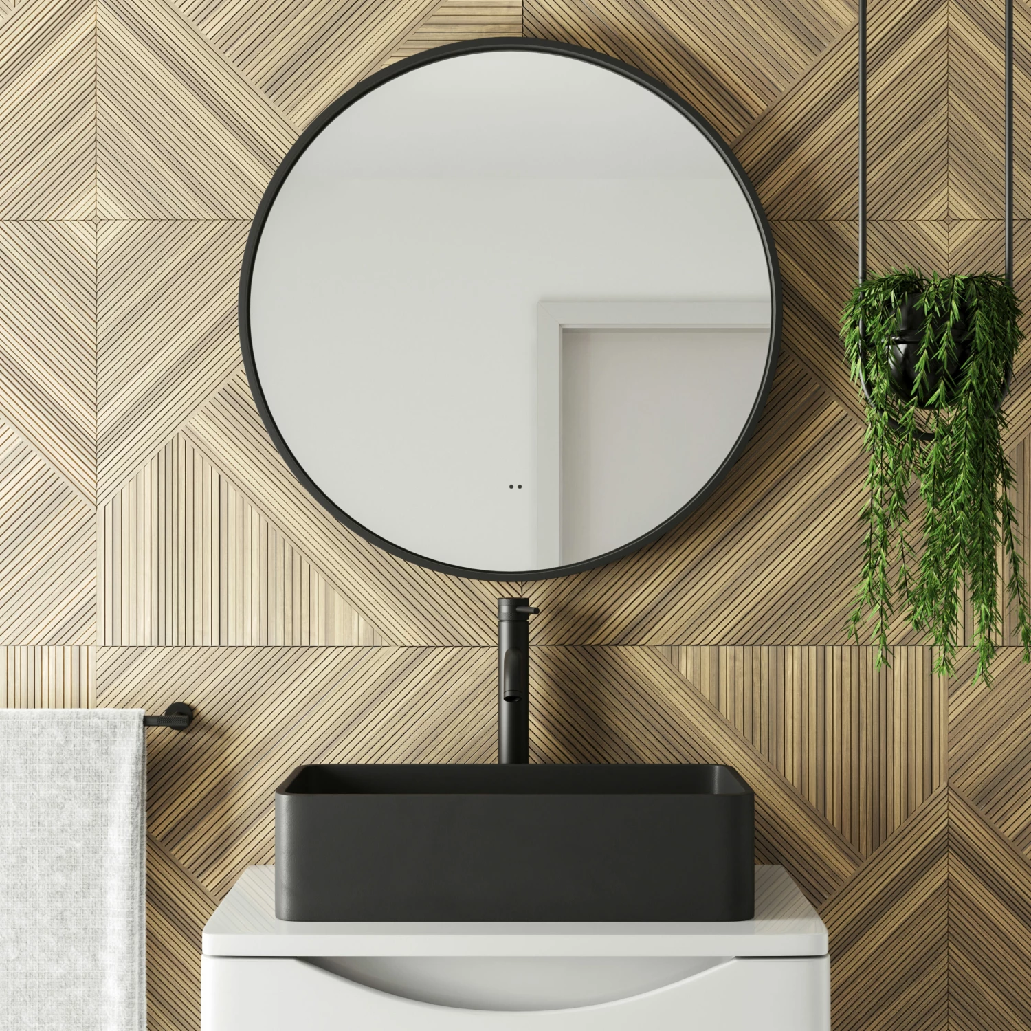 Core LED Illuminated Round Brushed Brass Framed Mirror With Demister Pad & Colour Change Lights - 600mm 6 Core LED Illuminated Round Brushed Brass Framed Mirror With Demister Pad & Colour Change Lights - 600mm - Image 4