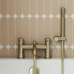 Core Bath Shower Mixer Tap - Brushed Brass -TAP WAREHOUSE Shop drench core shower bath mixer burshed brass lifestyle 2