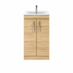 Emily 1000mm Bathroom Toilet & Sink Unit - Natural Oak - Harbour Clarity 525mm Toilet & Seat - Basin B - 18mm Height - Concealed Cistern 23 Emily 1000mm Bathroom Toilet & Sink Unit - Natural Oak - Harbour Clarity 525mm Toilet & Seat - Basin B - 18mm Height - Concealed Cistern -TAP WAREHOUSE Shop drench emily 500mm floor 2 door vanity unit natural oak cutout