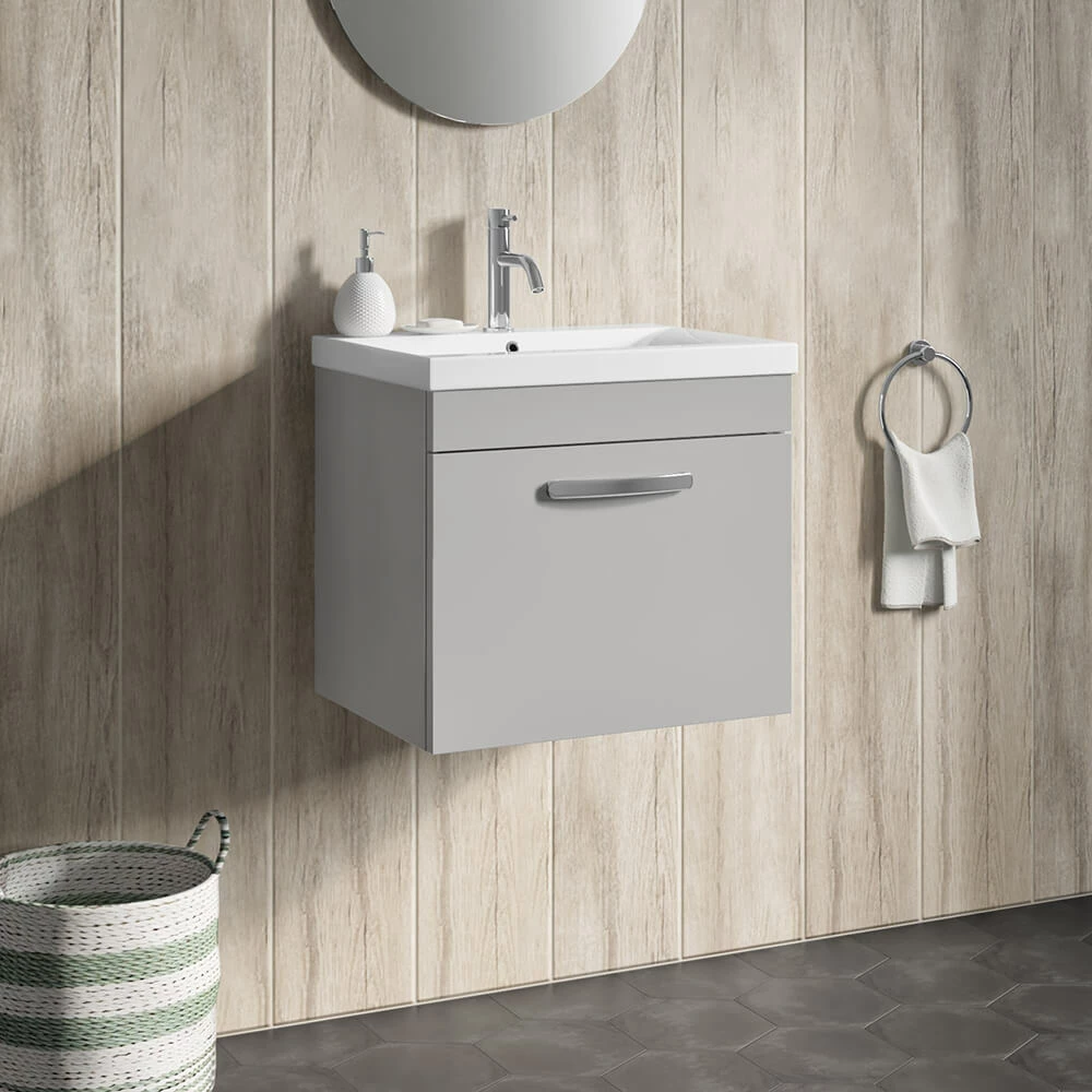 Emily 500mm Wall Mounted 1 Drawer Vanity Unit & Mid-Edged Basin - Hacienda Black 6 Emily 500mm Wall Mounted 1 Drawer Vanity Unit & Mid-Edged Basin - Hacienda Black - Image 4