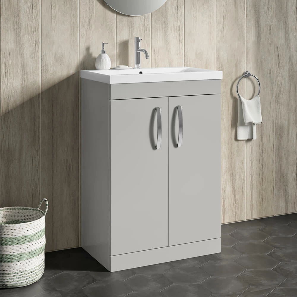 Emily 600mm Floorstanding Vanity Unit & Minimalist Basin - Natural Oak 5 Emily 600mm Floorstanding Vanity Unit & Minimalist Basin - Natural Oak - Image 3