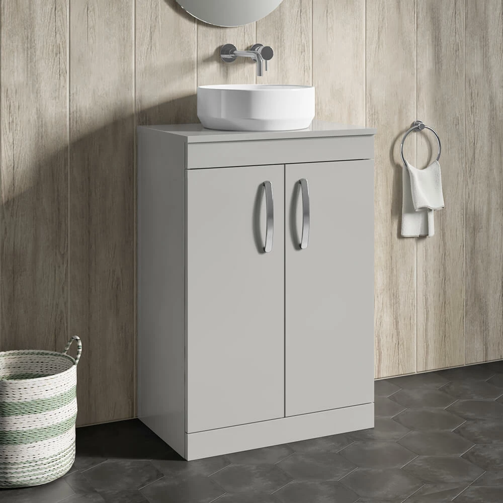Emily 600mm Floorstanding Unit And Countertop - Natural Oak - 500mm Pura Countertop Basin 5 Emily 600mm Floorstanding Unit And Countertop - Natural Oak - 500mm Pura Countertop Basin - Image 3
