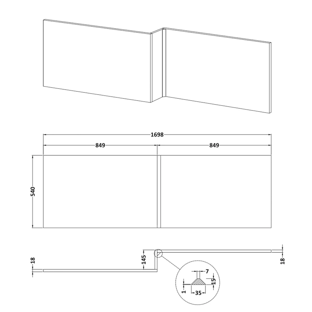 Emily L-Shaped Square Front Bath Panel - Gloss Grey 10 Emily L-Shaped Square Front Bath Panel - Gloss Grey - Image 8