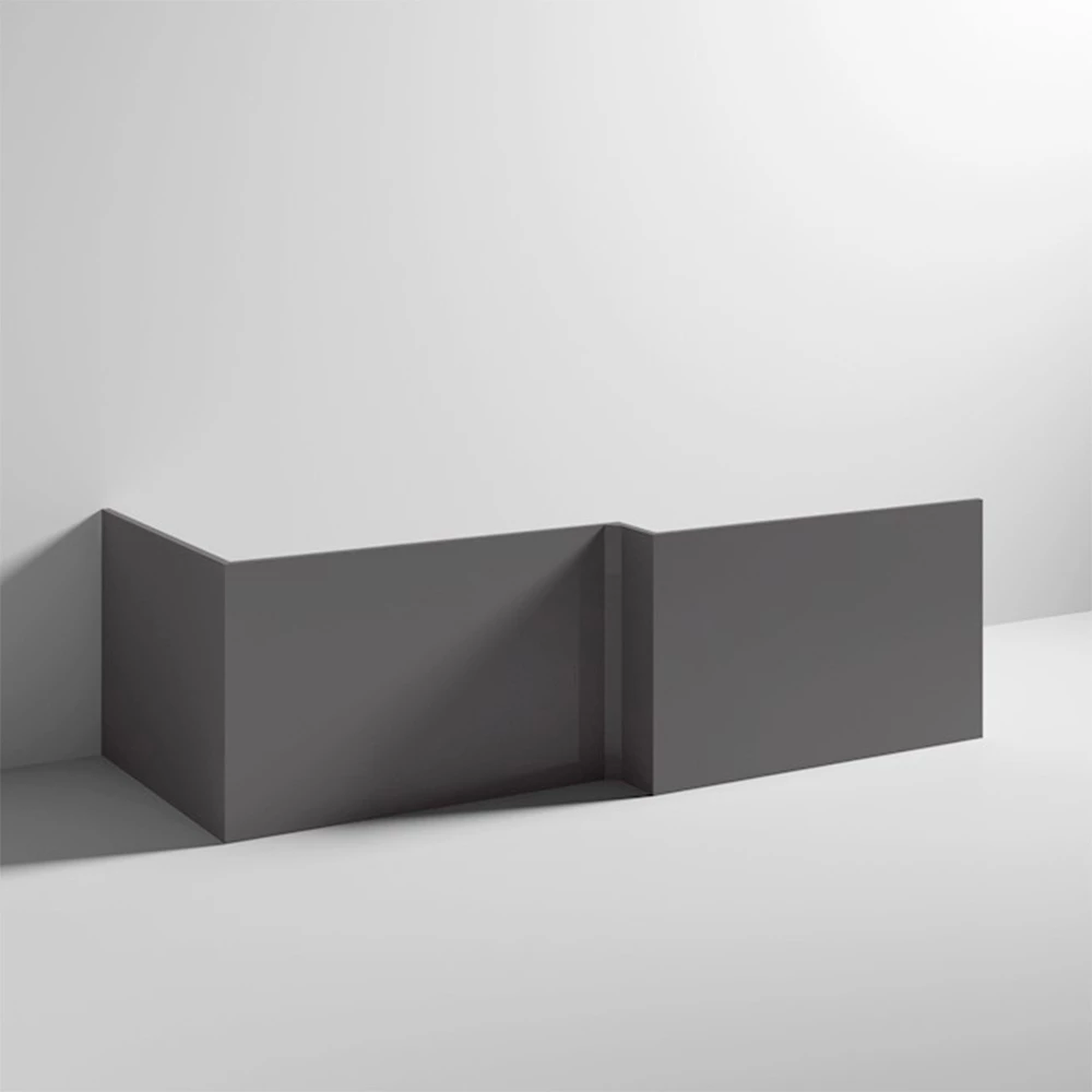 Emily L-Shaped Square Front Bath Panel - Gloss Grey 6 Emily L-Shaped Square Front Bath Panel - Gloss Grey - Image 4