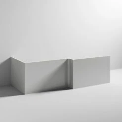 Emily L-Shaped Square Front Bath Panel - Gloss Grey 12 Emily L-Shaped Square Front Bath Panel - Gloss Grey -TAP WAREHOUSE Shop drench emily front bath panel gloss grey mist cutout