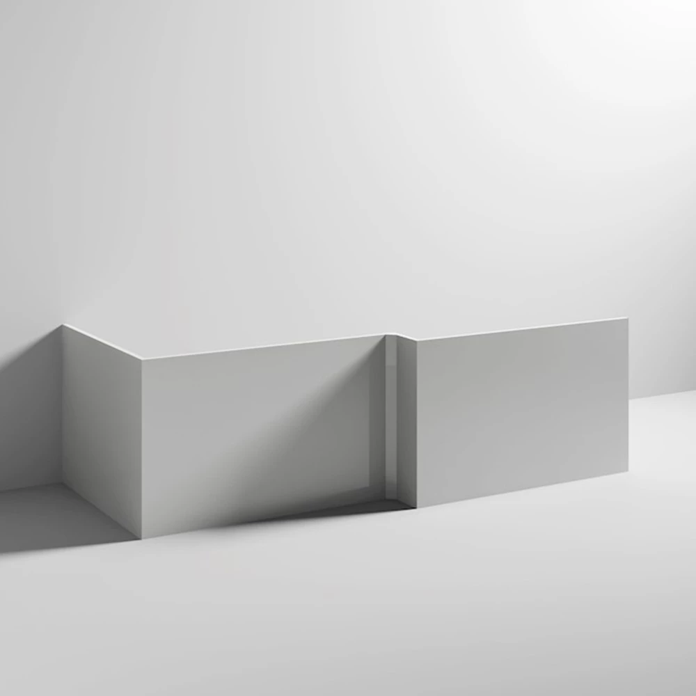Emily L-Shaped Square Front Bath Panel - Gloss Grey 5 Emily L-Shaped Square Front Bath Panel - Gloss Grey - Image 3