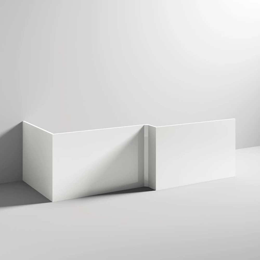 Emily L-Shaped Square Front Bath Panel - Gloss Grey 3 Emily L-Shaped Square Front Bath Panel - Gloss Grey