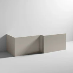 Emily L-Shaped Square Front Bath Panel - Gloss Grey 15 Emily L-Shaped Square Front Bath Panel - Gloss Grey -TAP WAREHOUSE Shop drench emily front bath panel stone grey cutout
