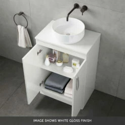 Emily 1000mm Bathroom Toilet & Sink Unit - Natural Oak - Harbour Clarity 525mm Toilet & Seat - Basin B - 18mm Height - Concealed Cistern 20 Emily 1000mm Bathroom Toilet & Sink Unit - Natural Oak - Harbour Clarity 525mm Toilet & Seat - Basin B - 18mm Height - Concealed Cistern -TAP WAREHOUSE Shop drench emily soft close doors unit interior 2