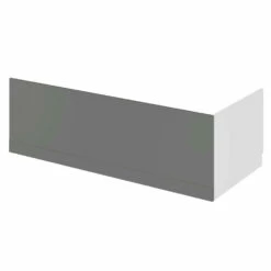 Emily 1700mm Bath Front Panel - Gloss White -TAP WAREHOUSE Shop drench emily straight front bath panel gloss grey cutout 1