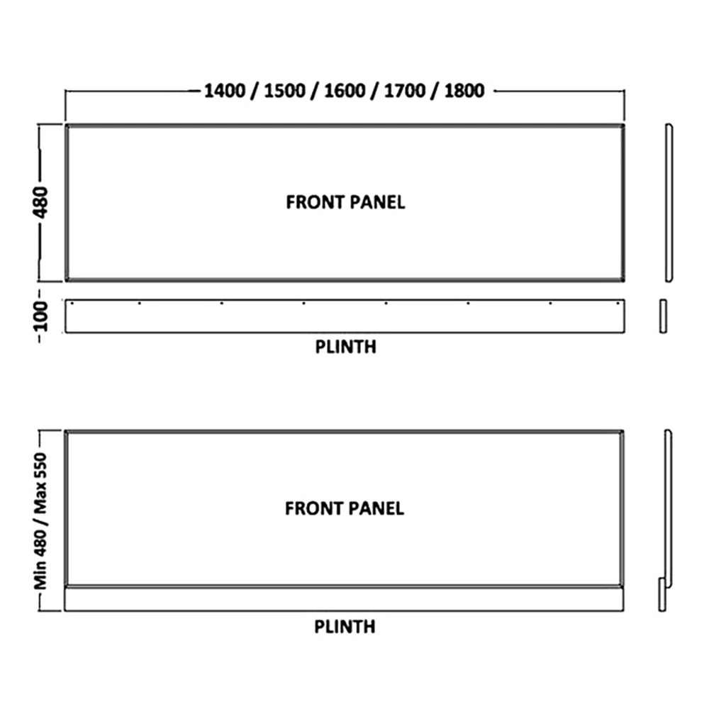 Drench Maggie Wooden Bath Panel - 1500mm 4 Drench Maggie Wooden Bath Panel - 1500mm - Image 2