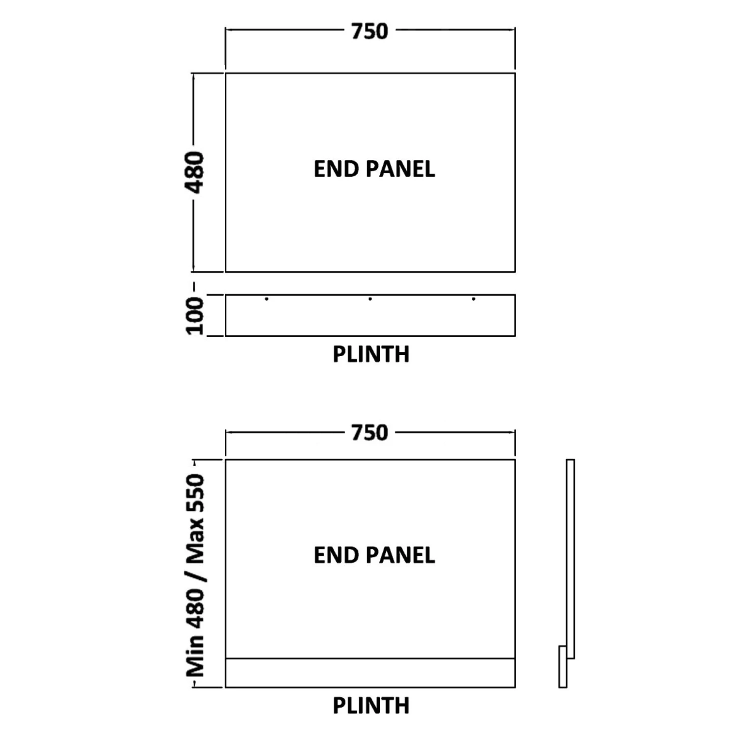 Maggie Wooden Bath End Panel And Plinth - 750mm 4 Maggie Wooden Bath End Panel And Plinth - 750mm - Image 3