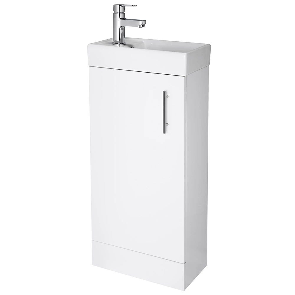 Minnie 400mm Floorstanding Cloakroom Vanity Unit & Basin - Gloss White 5 Minnie 400mm Floorstanding Cloakroom Vanity Unit & Basin - Gloss White - Image 3