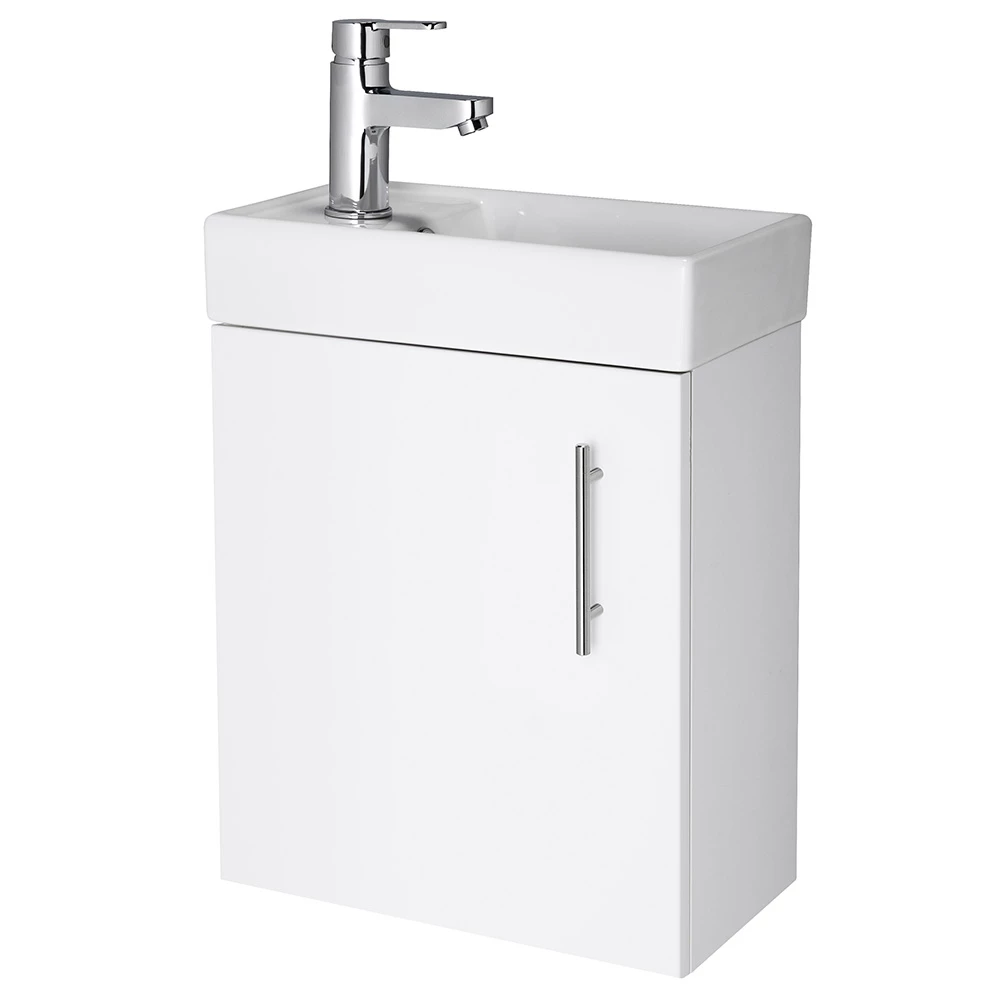 Minnie 400mm Wall Mounted Cloakroom Vanity Unit & Basin - Gloss White 4 Minnie 400mm Wall Mounted Cloakroom Vanity Unit & Basin - Gloss White - Image 2