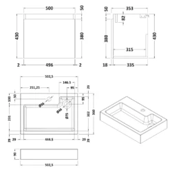 Minnie 500mm Wall Mounted 1 Door Vanity Unit & Polymarble Basin - Blush Pink -TAP WAREHOUSE Shop drench minnie 500mm wall unit blush pink tech 1