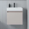 Minnie 500mm Wall Mounted 1 Door Vanity Unit & Polymarble Basin - Blush Pink 1 Minnie 500mm Wall Mounted 1 Door Vanity Unit & Polymarble Basin - Blush Pink -TAP WAREHOUSE Shop drench minnie blush pink standard cloakroom wallhung vanity unit zoomlifestyle