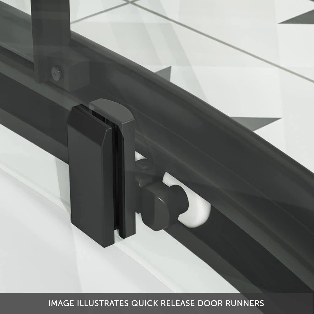 Harbour Primrose 6mm Single Matt Black Sliding Shower Door 1200mm & 800mm Side Panel 10 Harbour Primrose 6mm Single Matt Black Sliding Shower Door 1200mm & 800mm Side Panel - Image 8