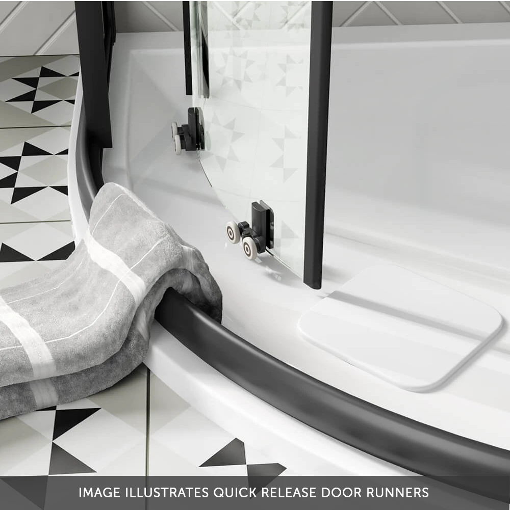 Harbour Primrose 6mm Single Matt Black Sliding Shower Door 1200mm & 800mm Side Panel 12 Harbour Primrose 6mm Single Matt Black Sliding Shower Door 1200mm & 800mm Side Panel - Image 10