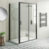 Harbour Primrose 6mm Single Matt Black Sliding Shower Door 1200mm & 800mm Side Panel 2 Harbour Primrose 6mm Single Matt Black Sliding Shower Door 1200mm & 800mm Side Panel -TAP WAREHOUSE Shop drench noir black sliding door side panel lifestyle