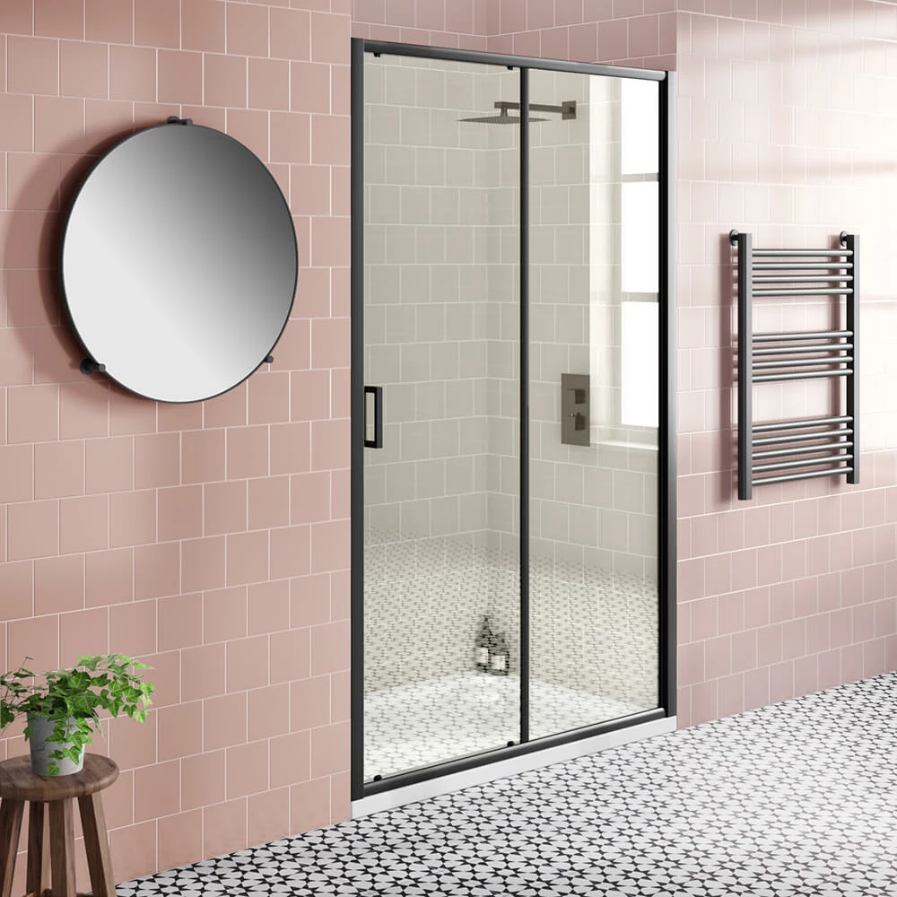 Harbour Primrose 6mm Single Matt Black Sliding Shower Door 1200mm & 800mm Side Panel 6 Harbour Primrose 6mm Single Matt Black Sliding Shower Door 1200mm & 800mm Side Panel - Image 4