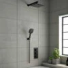 Noir Matt Black Square Concealed Shower System With Fixed Head & Wall Mounted Shower Handset 1 Noir Matt Black Square Concealed Shower System With Fixed Head & Wall Mounted Shower Handset -TAP WAREHOUSE Shop drench noir black square concealed shower pack lifestyle