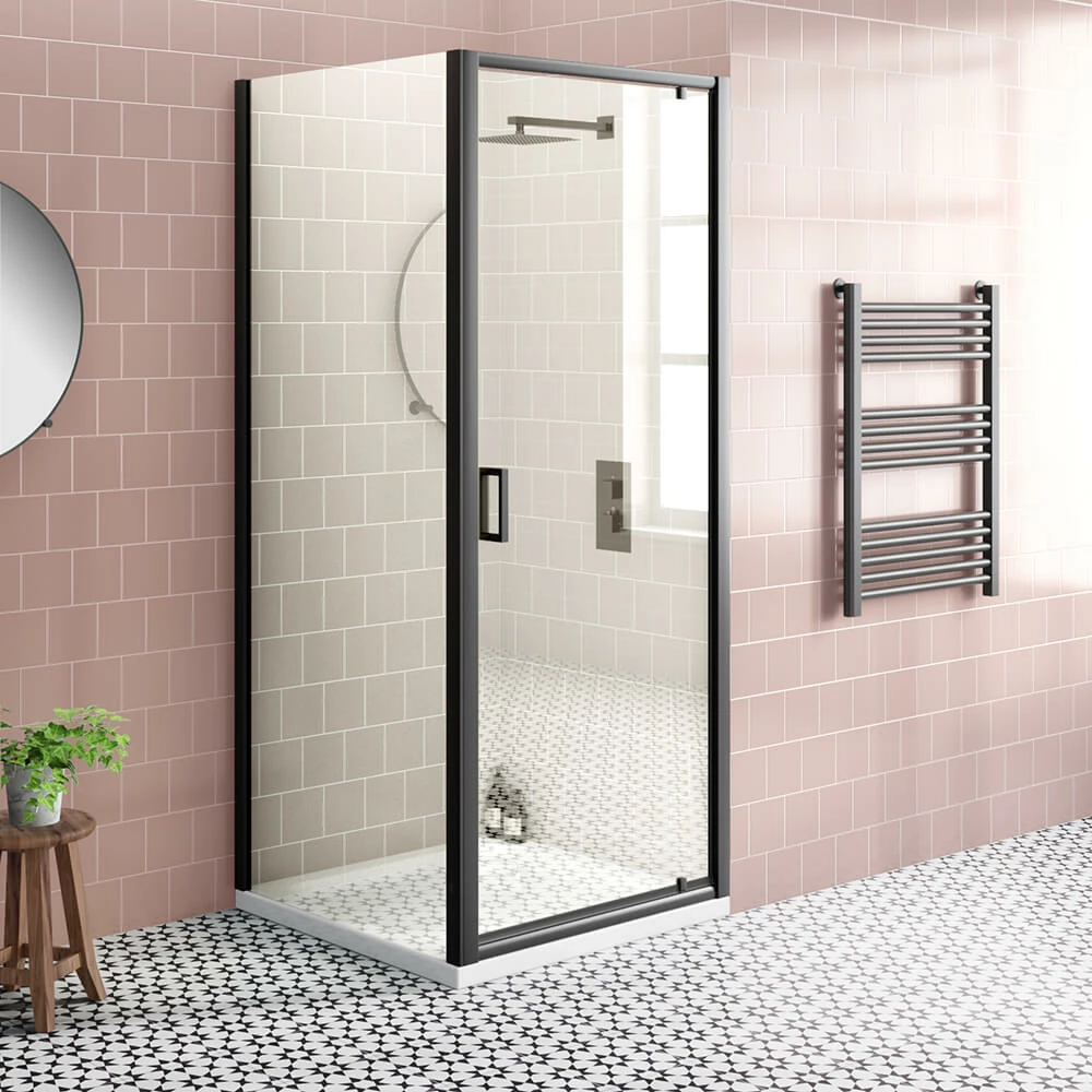Harbour Primrose 6mm Matt Black Pivot Shower Door - 760mm 3 Harbour Primrose 6mm Matt Black Pivot Shower Door - 760mm