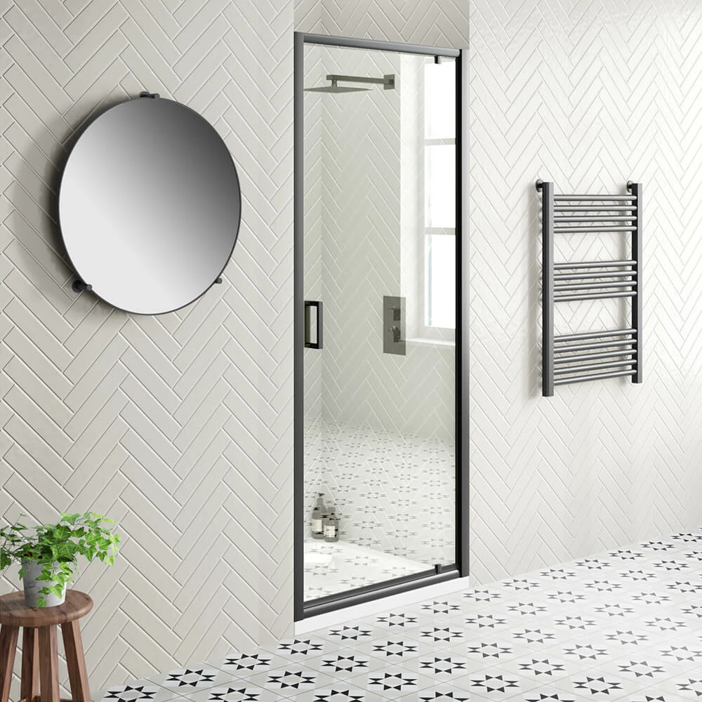 Harbour Primrose 6mm Matt Black Pivot Shower Door - 760mm 7 Harbour Primrose 6mm Matt Black Pivot Shower Door - 760mm - Image 5