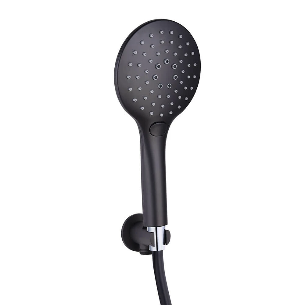 Noir Matt Black Round Concealed Shower System With Fixed Head & Wall Mounted Shower Handset 5 Noir Matt Black Round Concealed Shower System With Fixed Head & Wall Mounted Shower Handset - Image 3