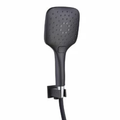 Noir Matt Black Square Concealed Shower System With Fixed Head & Wall Mounted Shower Handset 8 Noir Matt Black Square Concealed Shower System With Fixed Head & Wall Mounted Shower Handset -TAP WAREHOUSE Shop drench noir matt black square shower handset close up cutout