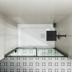 Harbour Primrose 6mm Single Matt Black Sliding Shower Door 1200mm & 800mm Side Panel 15 Harbour Primrose 6mm Single Matt Black Sliding Shower Door 1200mm & 800mm Side Panel -TAP WAREHOUSE Shop drench noir sliding door black lifestyle2