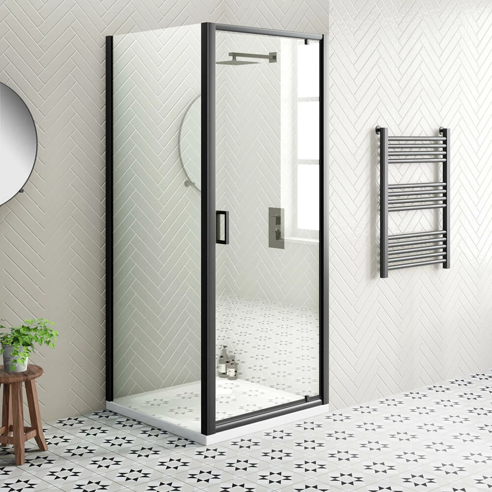 Harbour Primrose 6mm Matt Black Pivot Shower Door - 760mm 9 Harbour Primrose 6mm Matt Black Pivot Shower Door - 760mm - Image 7