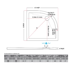 Drench 25mm Wafer Thin Luxury Stone Quadrant Shower Tray - 900x900 9 Drench 25mm Wafer Thin Luxury Stone Quadrant Shower Tray - 900x900 -TAP WAREHOUSE Shop drench quadrant shower tray 800mm 900mm tech
