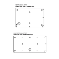Drench Leg Set & Plinth Kit - For Rectangular Shower Trays Between 1100 & 1700mm 12 Drench Leg Set & Plinth Kit - For Rectangular Shower Trays Between 1100 & 1700mm -TAP WAREHOUSE Shop drench shower tray riser kit technical drawing