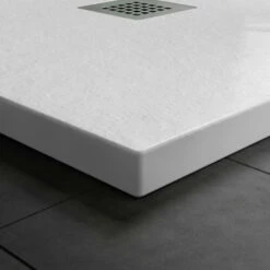 Drench Naturals White Thin Slate-Effect Square Shower Tray - 900 X 900mm 17 Drench Naturals White Thin Slate-Effect Square Shower Tray - 900 X 900mm -TAP WAREHOUSE Shop drench white ultra thin square shower tray lifestyle 4