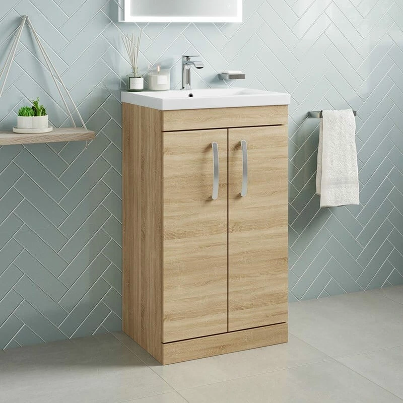 Emily 1000mm Bathroom Toilet & Sink Unit - Natural Oak - Harbour Clarity 525mm Toilet & Seat - Basin B - 18mm Height - Concealed Cistern 4 Emily 1000mm Bathroom Toilet & Sink Unit - Natural Oak - Harbour Clarity 525mm Toilet & Seat - Basin B - 18mm Height - Concealed Cistern - Image 2