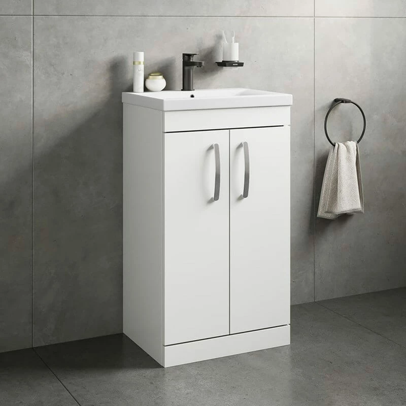 Emily 1000mm Combination Bathroom Toilet & Sink Unit With Minimalist Basin, Harbour Clarity 525mm Projection Toilet And Cistern - White Gloss 4 Emily 1000mm Combination Bathroom Toilet & Sink Unit With Minimalist Basin, Harbour Clarity 525mm Projection Toilet And Cistern - White Gloss - Image 2