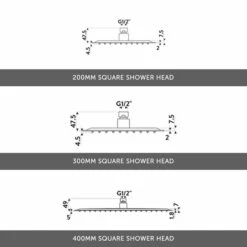 Archie Concealed Shower Valve, 200mm Fixed Shower Head & Handset - 300mm Wall Shower Arm 12 Archie Concealed Shower Valve, 200mm Fixed Shower Head & Handset - 300mm Wall Shower Arm -TAP WAREHOUSE Shop drew square fixed shower head option tech banner 3