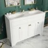 Butler & Rose Beatrice 1200mm Floorstanding Double Basin Vanity Unit - Spa Grey -TAP WAREHOUSE Shop duchy 1200 twin basin vanity unit arctic white lifestyle