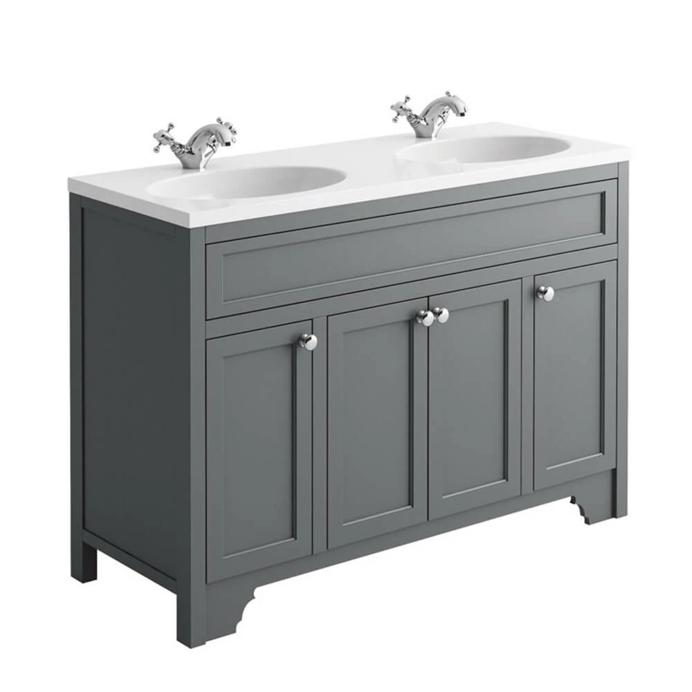 Butler & Rose Beatrice 1200mm Floorstanding Double Basin Vanity Unit - Spa Grey 6 Butler & Rose Beatrice 1200mm Floorstanding Double Basin Vanity Unit - Spa Grey - Image 4