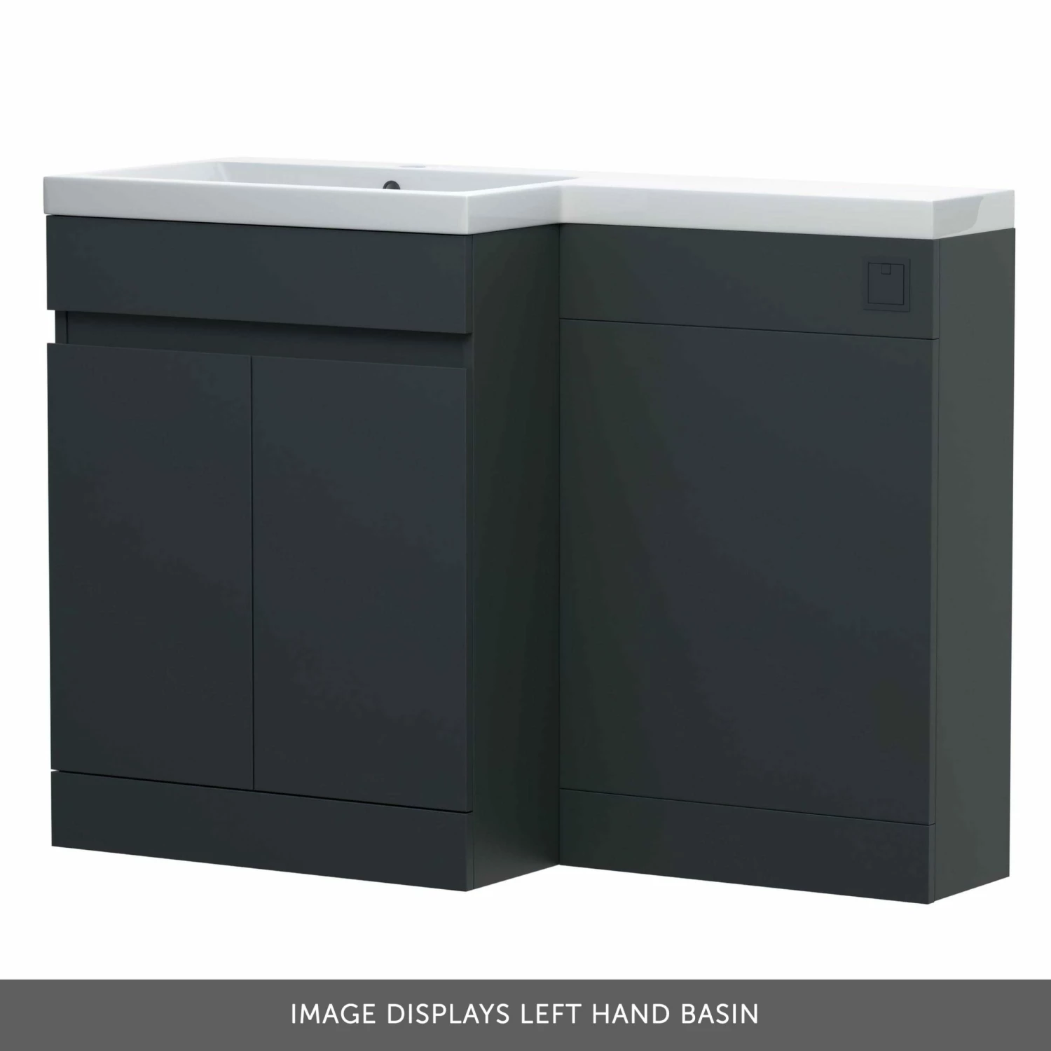 Dylan 1100mm Combination Left Hand Basin & Toilet Unit - Anthracite - Harbour Serenity Toilet, Slim Seat & Concealed Cistern 8 Dylan 1100mm Combination Left Hand Basin & Toilet Unit - Anthracite - Harbour Serenity Toilet, Slim Seat & Concealed Cistern - Image 6