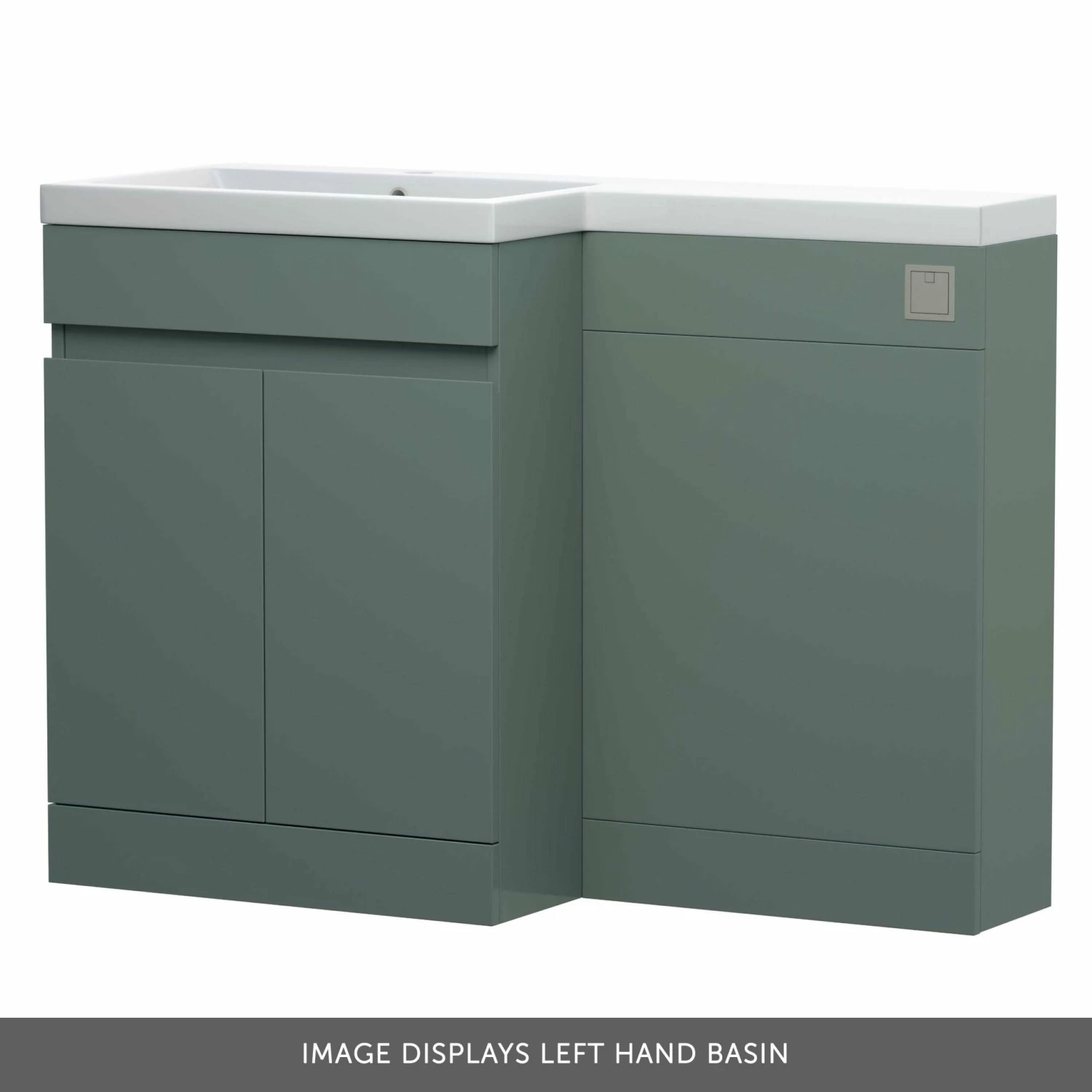 Dylan 1100mm Combination Left Hand Basin & Toilet Unit - Green 8 Dylan 1100mm Combination Left Hand Basin & Toilet Unit - Green - Image 6