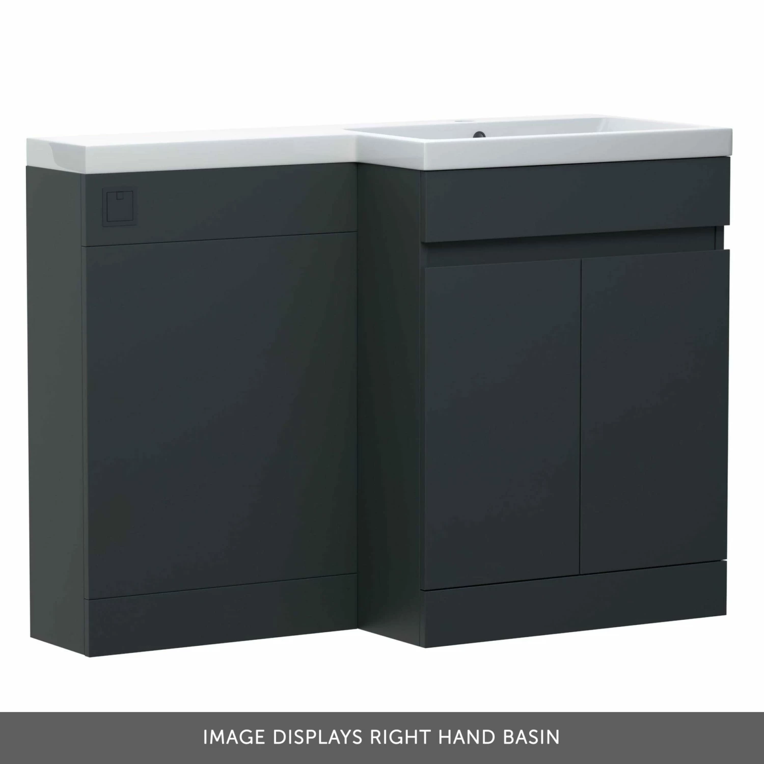 Dylan 1100mm Combination Left Hand Basin & Toilet Unit - Anthracite - Harbour Serenity Toilet, Slim Seat & Concealed Cistern 9 Dylan 1100mm Combination Left Hand Basin & Toilet Unit - Anthracite - Harbour Serenity Toilet, Slim Seat & Concealed Cistern - Image 7