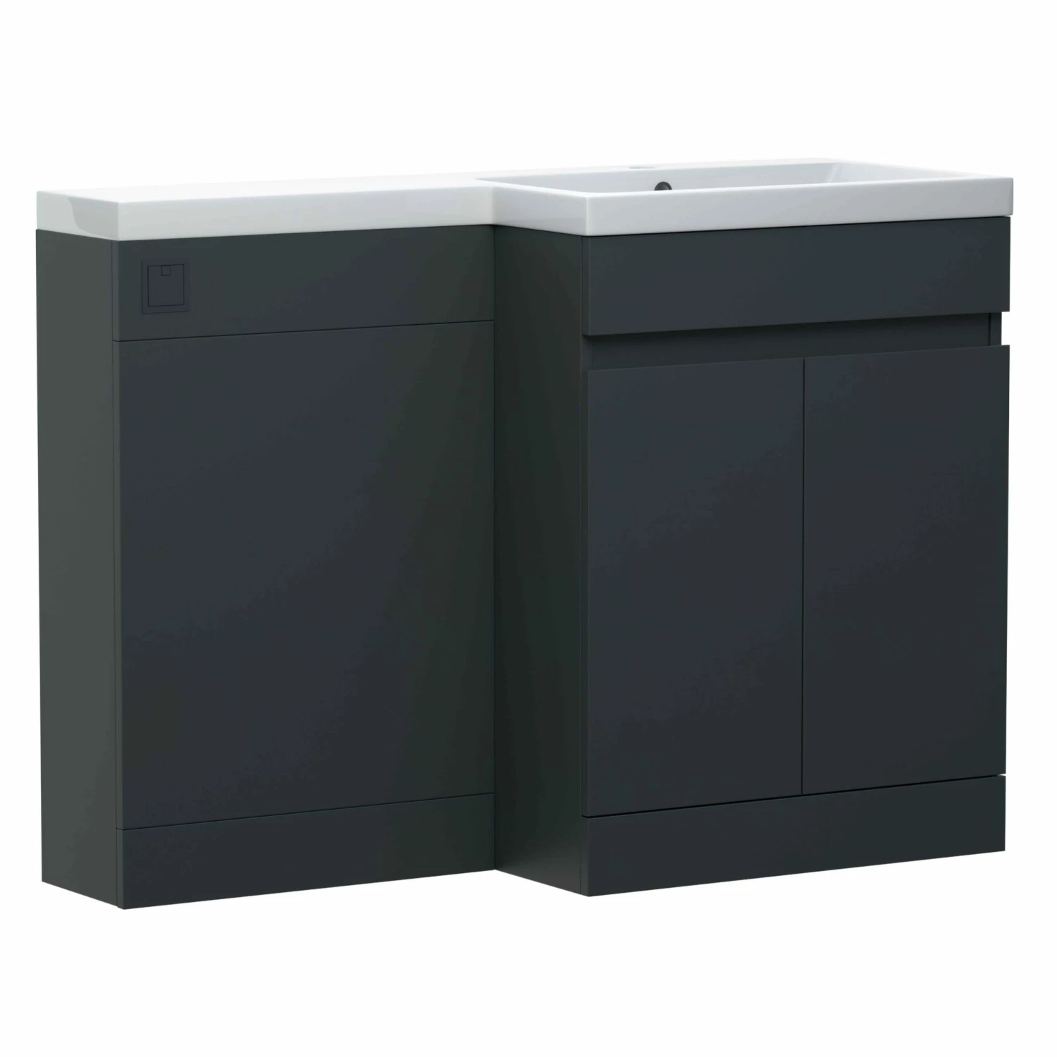 Dylan 1100mm Combination Left Hand Basin & Toilet Unit - Anthracite - Harbour Serenity Toilet, Slim Seat & Concealed Cistern 5 Dylan 1100mm Combination Left Hand Basin & Toilet Unit - Anthracite - Harbour Serenity Toilet, Slim Seat & Concealed Cistern - Image 3